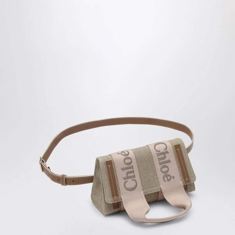 Chloé Woody beige/pink canvas waist bag 4