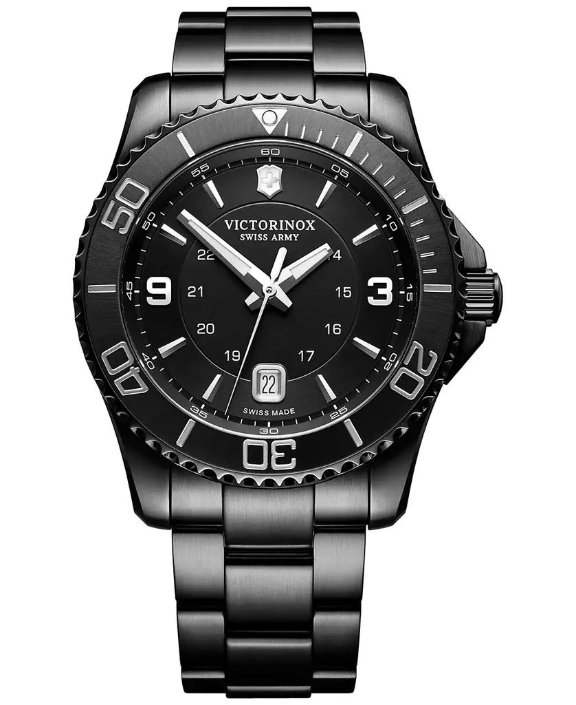 Swiss Army Men's Swiss Maverick Black Edition Black PVD Stainless Steel Bracelet Watch 43mm 1