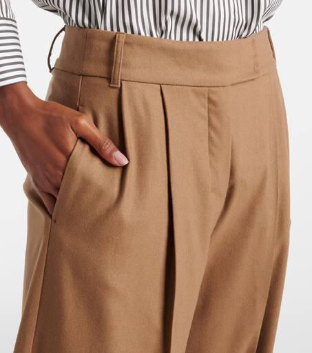Max Mara Carmen wool flannel wide-leg pants - Leggings
