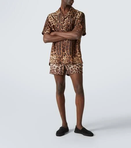 Dolce 
Gabbana Leopard-print silk bowling shirt 2