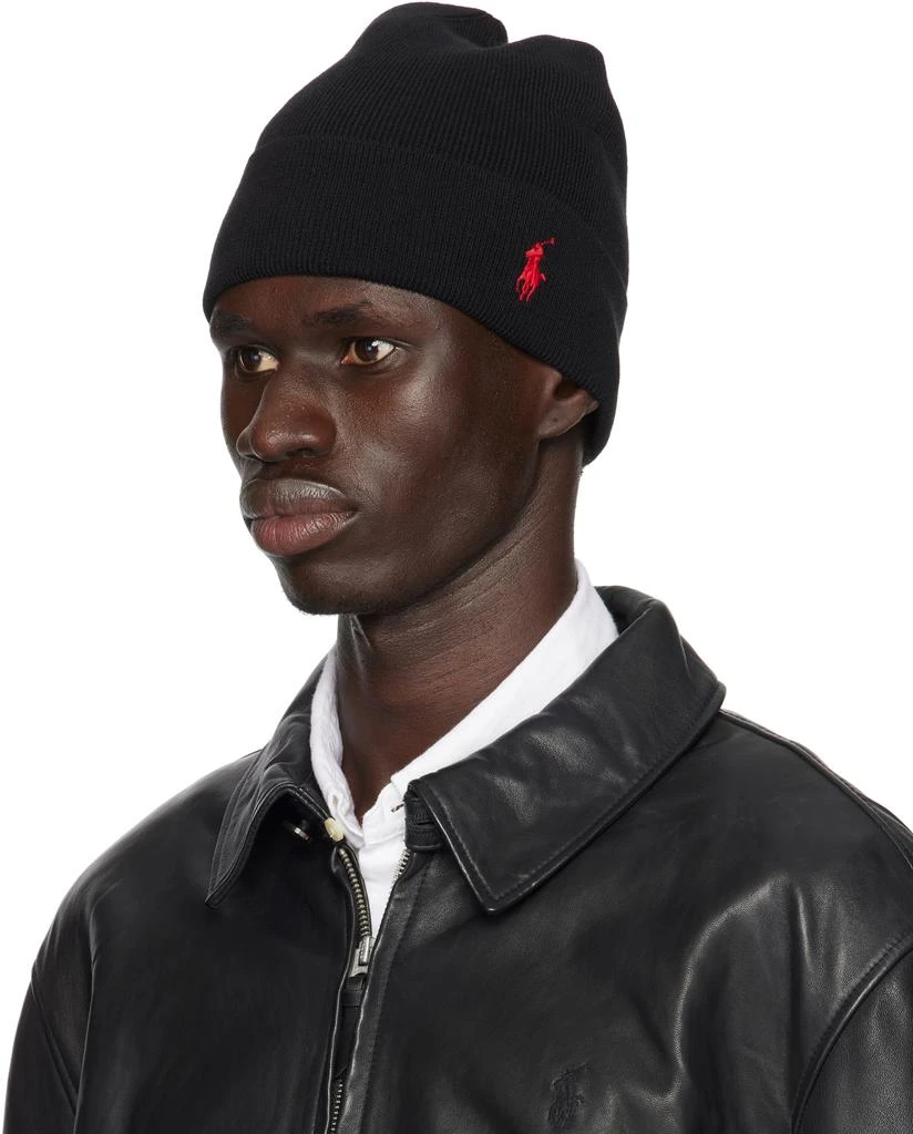 Ralph Lauren Black Lightweight Cotton Beanie 4