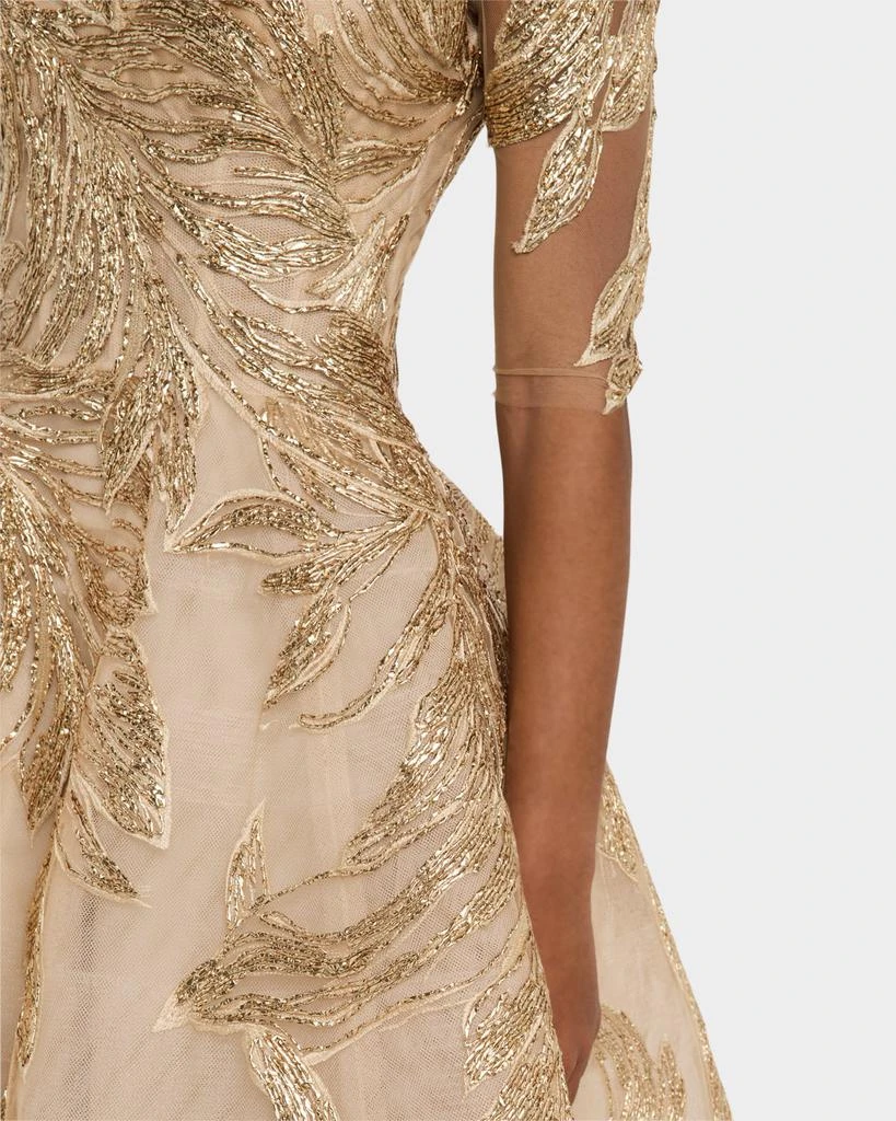 Monique Lhuillier Metallic Embroidered Off-The-Shoulder Ball Gown - Dresses  & Skirts - Free Shipping - BeyondStyle