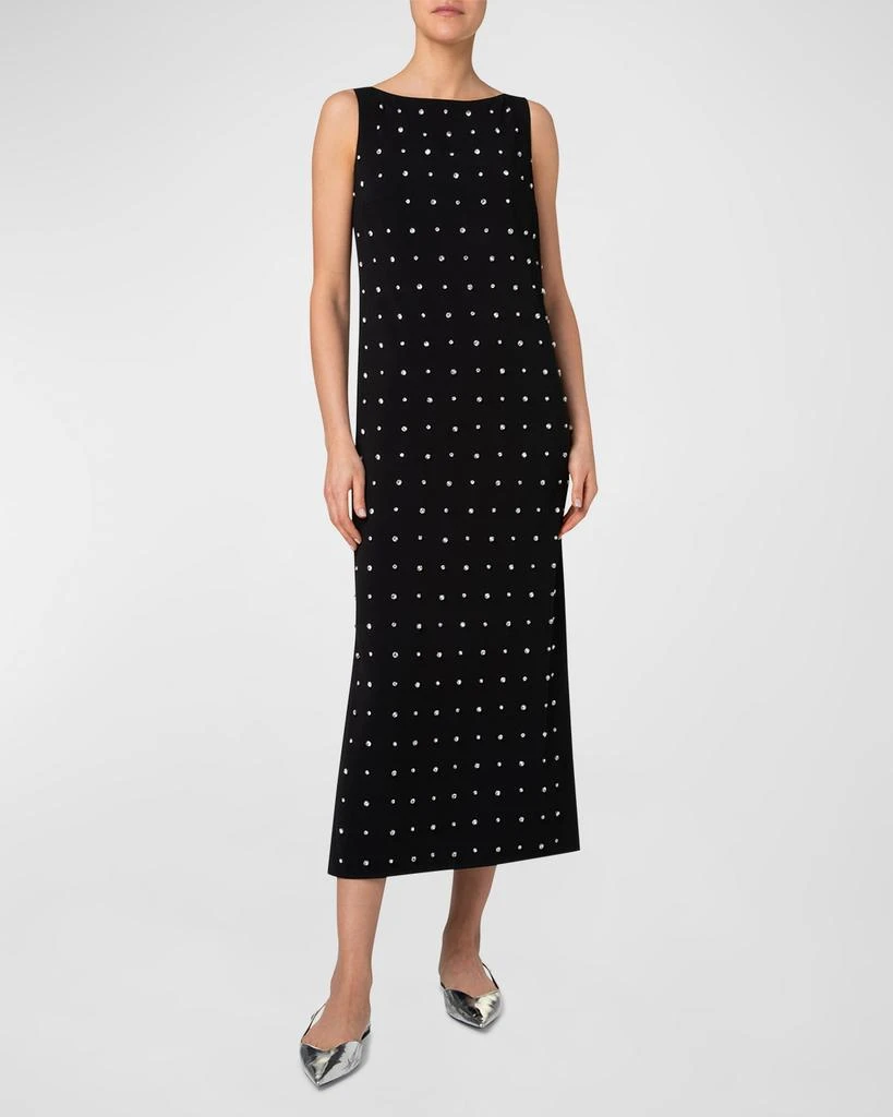 Akris Lasercut Crepe Tunic Dress with Crystal Studded Embellishment 2