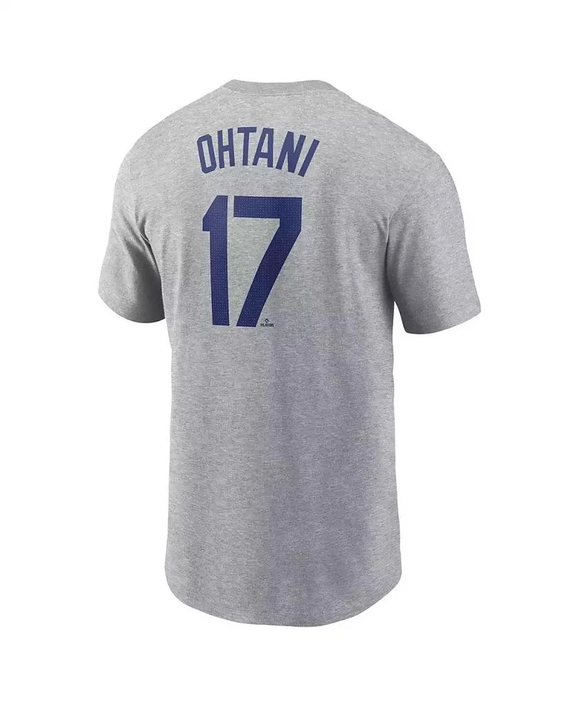 NIKE Men's Shohei Ohtani Gray Los Angeles Dodgers 2024 Fuse Name Number T-Shirt 3