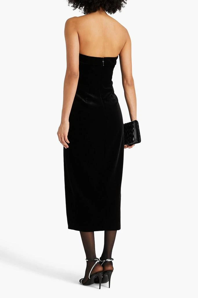 NICHOLAS Adiba strapless velvet midi dress 3