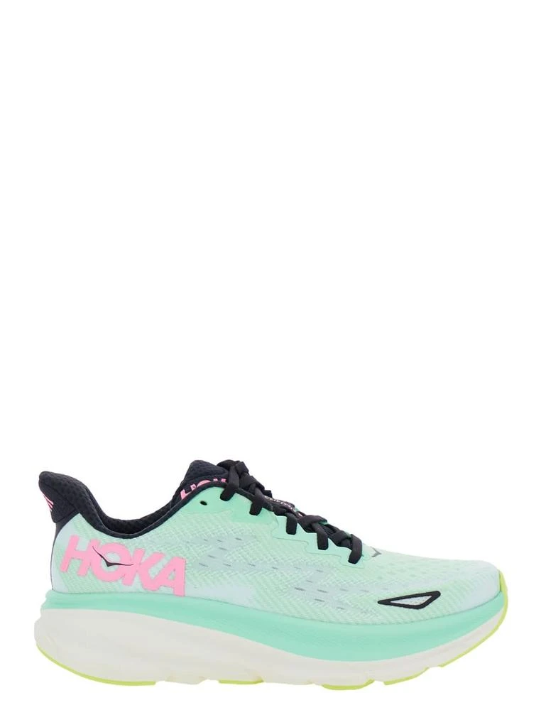 Hoka One One clifton 9 Multicolor Sneakers With Zig Zag Embroidery And Side Logo Print In Rubber Unisex 1