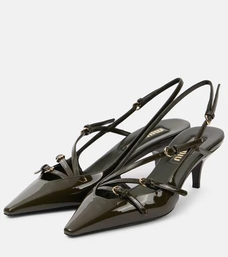 Miu Miu Patent leather slingback pumps 4