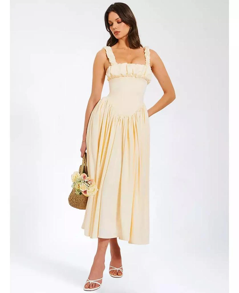 chinese dress ladies Northwick Ruched Maxi Dress in Lake Blue