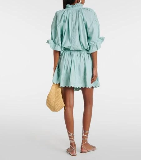 juliet dunn green dress Peach and Emerald Bottle Green Ombre V-Neck Loose Maxi Dress with Ric Rac  Trim