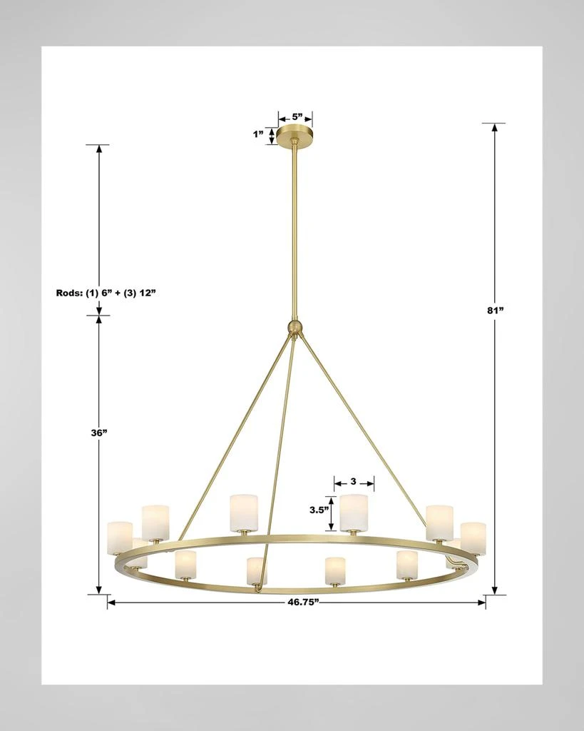Crystorama Aragon 47" Round 12-Light Chandelier 5
