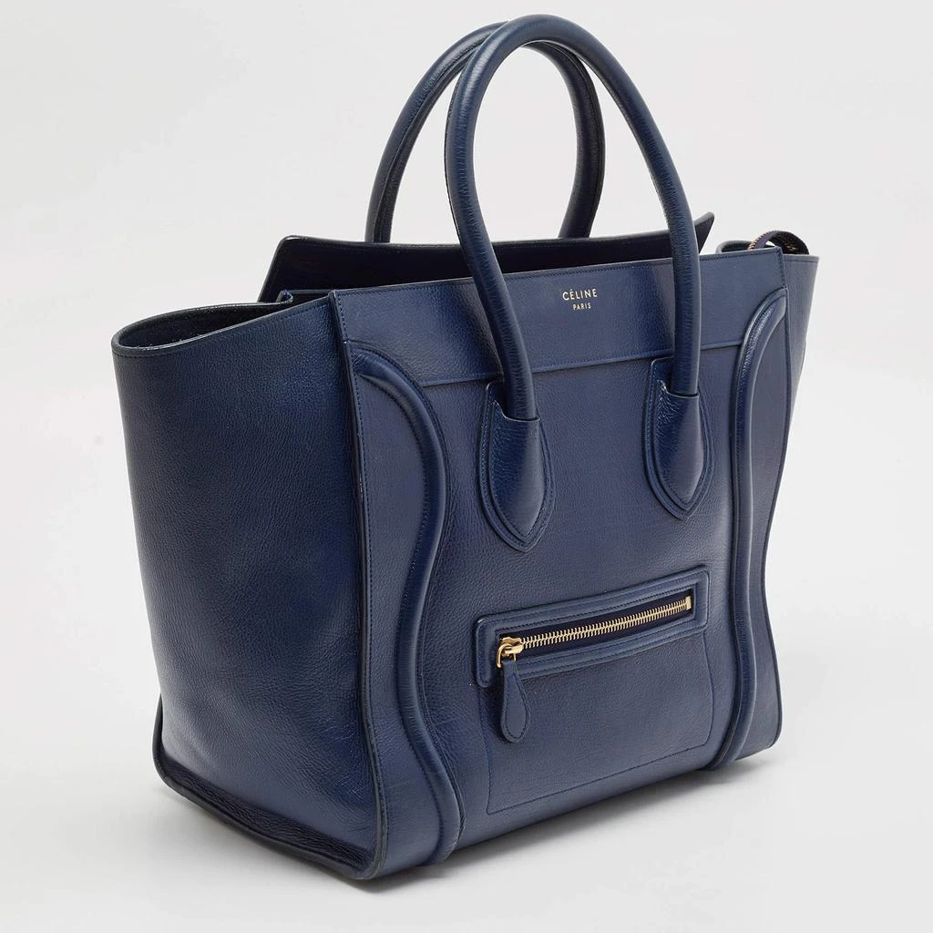 Celine Celine Navy Blue Leather Mini Luggage Tote 3