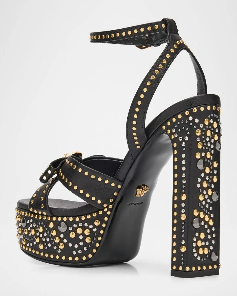 Versace 140mm Gianni Ribbon Studded Leather Platform Sandals 4