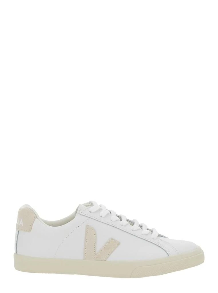 Veja 'Esplar' White Low Top Sneakers With Logo Detail On The Side And Logo Lettering On The Heel In Leather Unisex 1