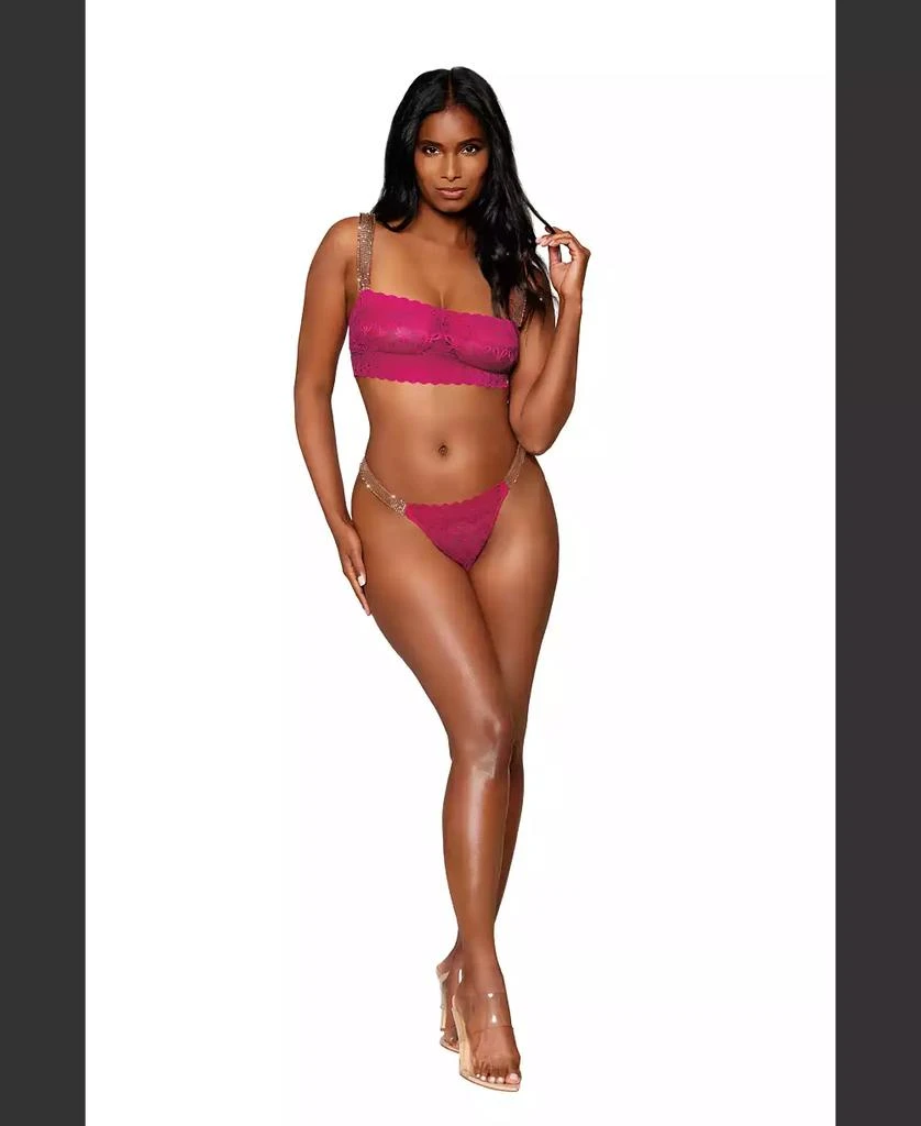 Dreamgirl Stretch Lace Bralette and Matching Thong Set 1