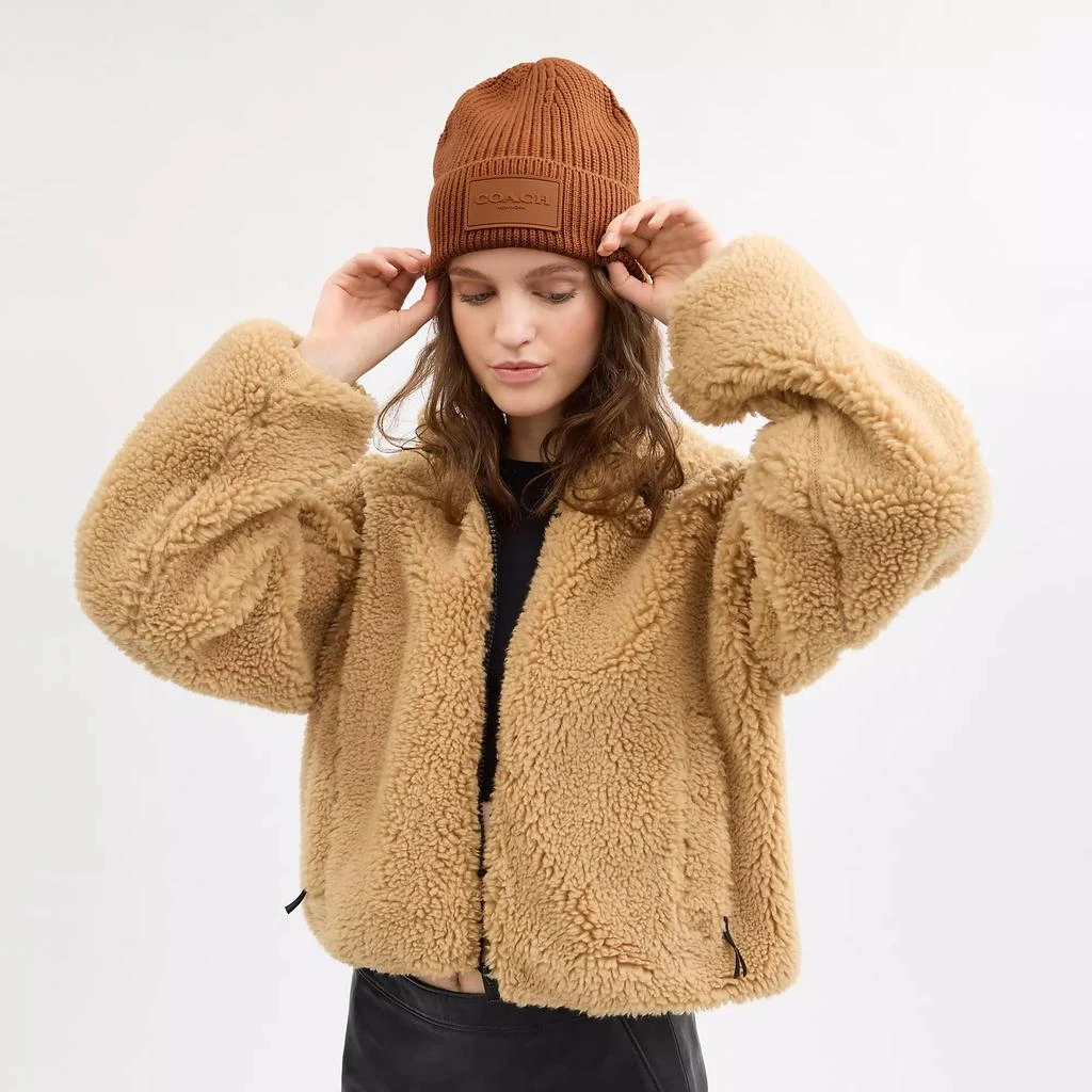 Coach Knit Beanie With Rubber Patch 3