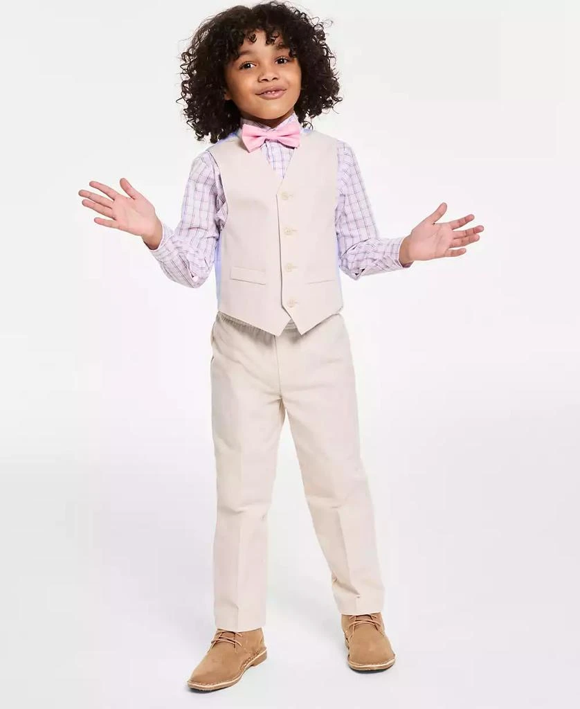 Nautica Toddler & Little Boys Vest, Bow Tie, Plaid Shirt & Pants, 4 Piece Set 1