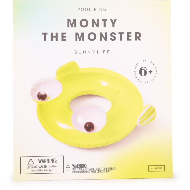 Sunnylife Monty the monster pool ring in yellow