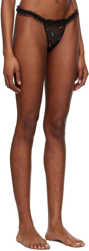 LE PETIT TROU Black Love Ruffled Thong 2