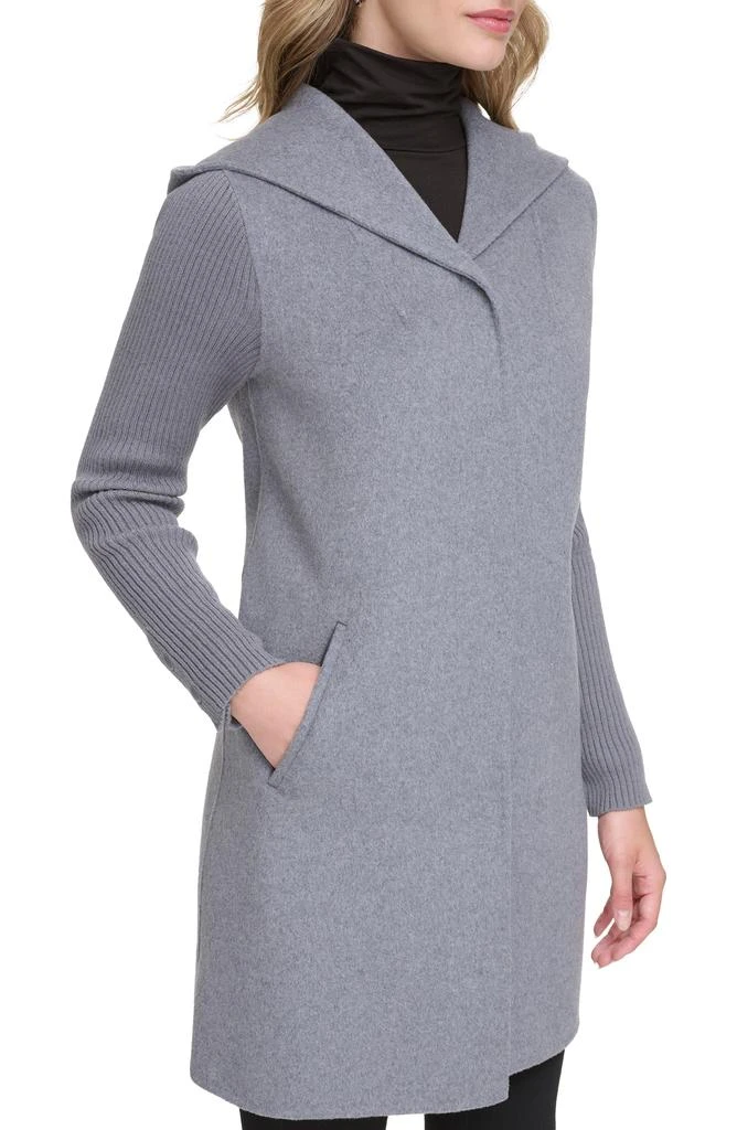 Kenneth Cole Double Face Wool Blend Hooded Coat 4