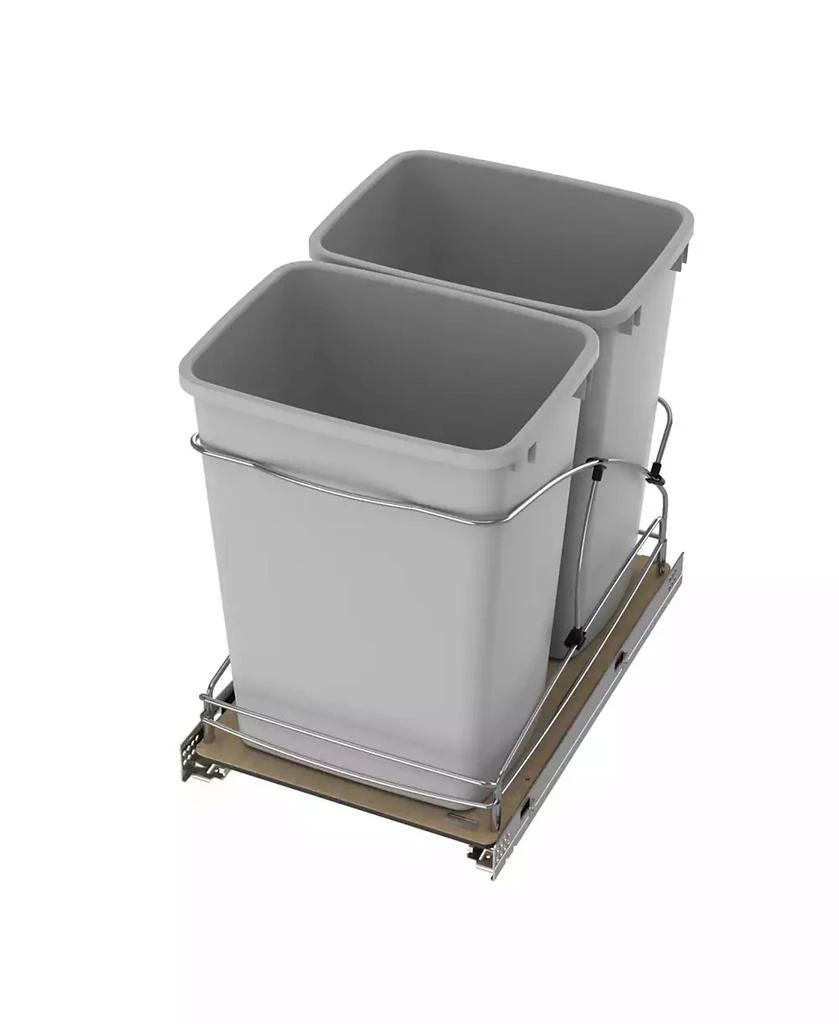 Rev-A-Shelf Double 35 qt. Pullout Trash Containers, Gray, 54WC-1835SC-17-1