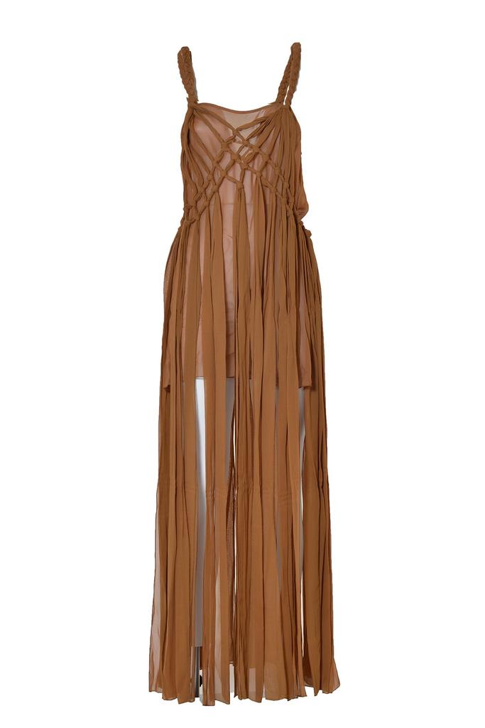 Giuseppe Di Morabito Giuseppe Di Morabito Fringed Semi Sheer Dress