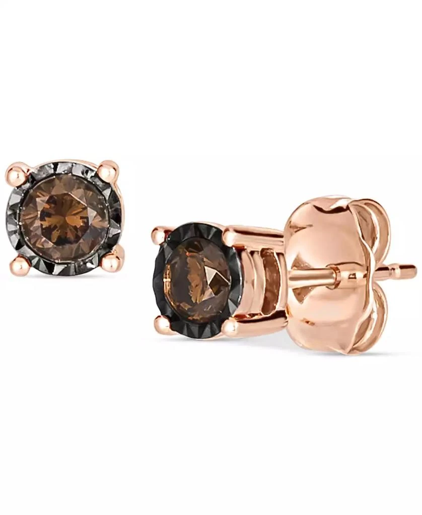 Le Vian Chocolatier® Chocolate Diamond Stud Earrings (1/4 ct. t.w.) in 14k Rose Gold (Also Available in White Gold or Yellow Gold) 1