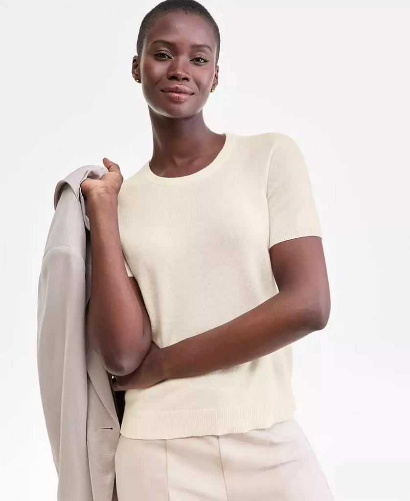 Charter Club Women
s Crewneck Short-Sleeve Sweater, Macy
s Exclusive