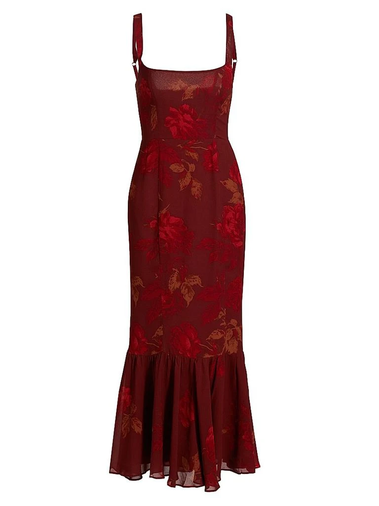 Reformation Irisa Floral Flounce Cocktail Dress 1