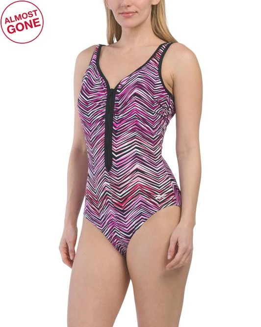 Reebok Zipper One-piece Swimsuit 1