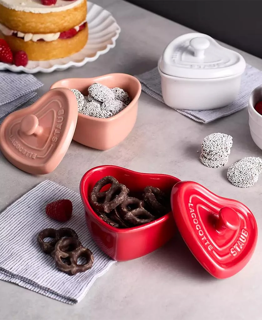 Staub Stoneware 3-Pc. Mini Heart Cocotte Set 2