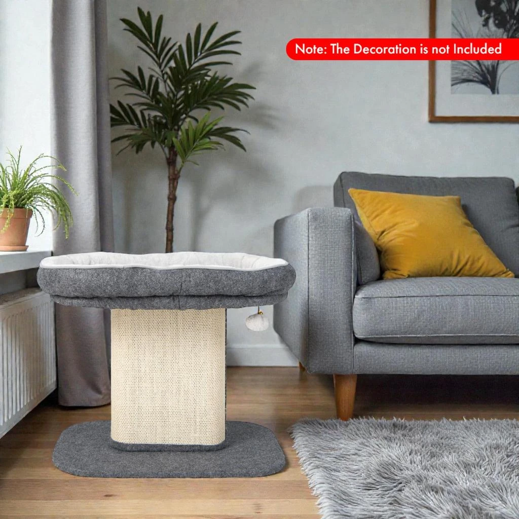 Hivvago Contemporary Cat Tower with Plush Perch and Sisal Scratching Surface 2