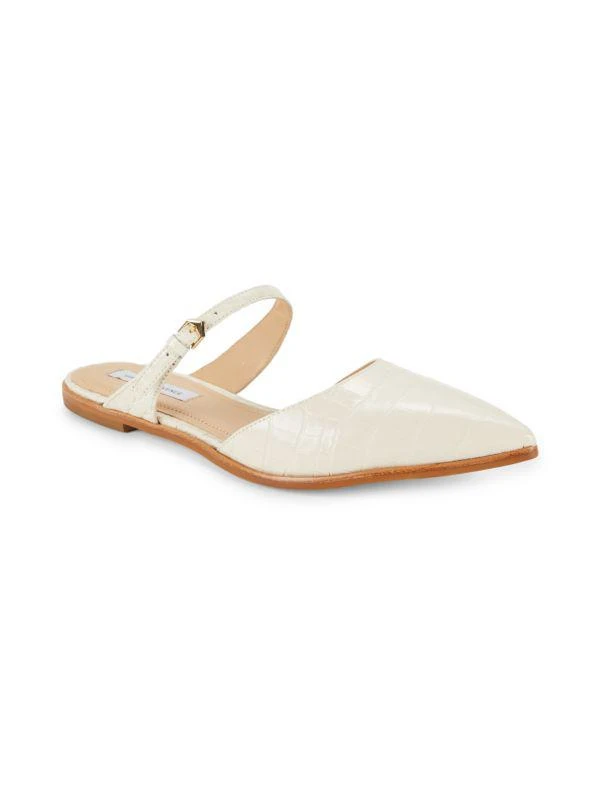 Saks Fifth Avenue Croc Embossed Leather Strappy Mules 2