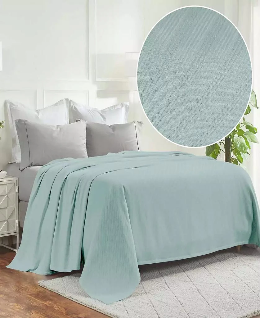 Superior Milan Cotton Jacquard Dobby Weave Textured Striped Lightweight Woven Blanket 2