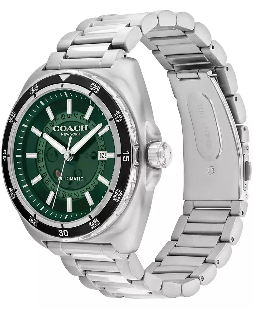 Coach Men's Automatic Silver Charter Stainless Steel Watch 44.5mm 2