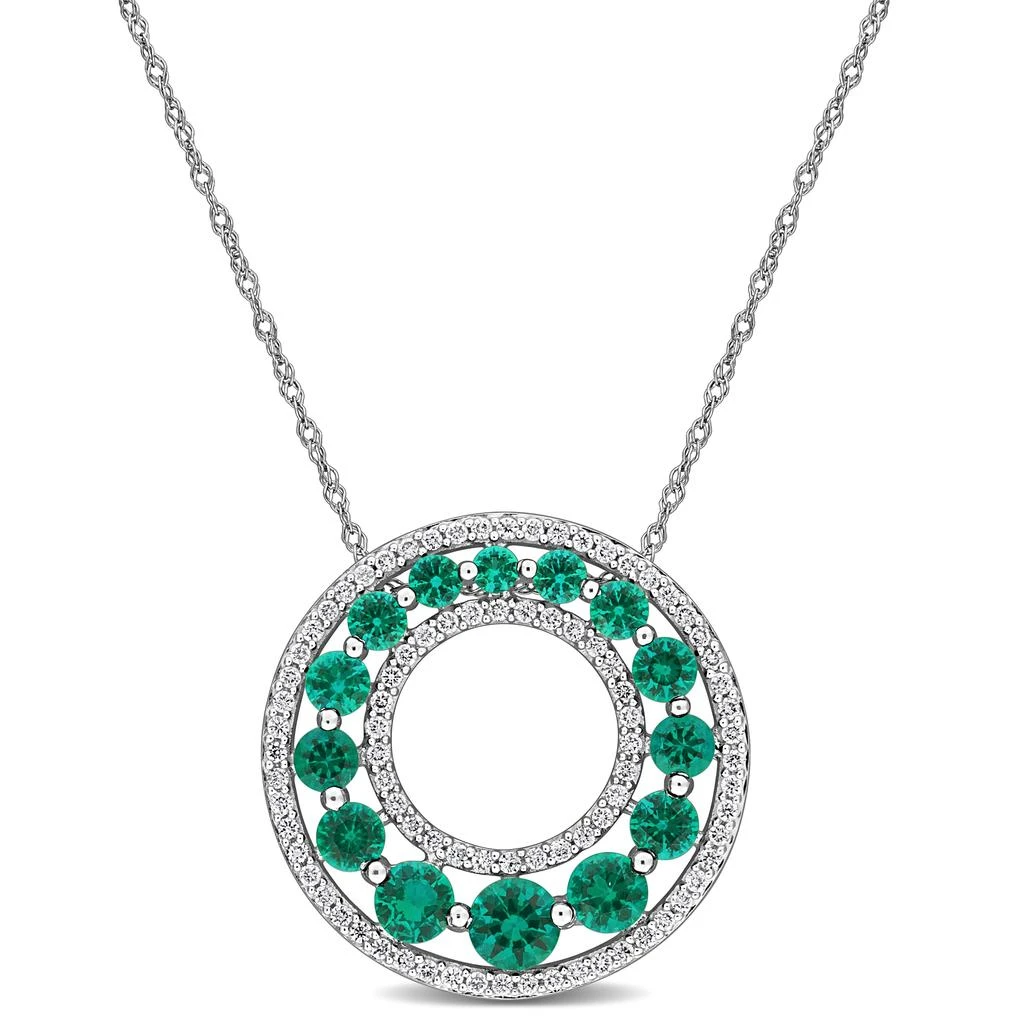 Mimi 
Max Created Forver 1 4/5ct TGW Created Blue Sapphire 1/3ct TW Lab-Grown Diamond Necklace 14k White Gold