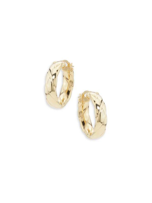 Saks Fifth Avenue 14K Yellow Gold Shrimp Huggie Earrings 1