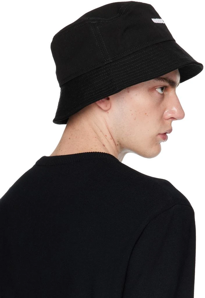 MARINE SERRE Black Canvas Bucket Hat 3