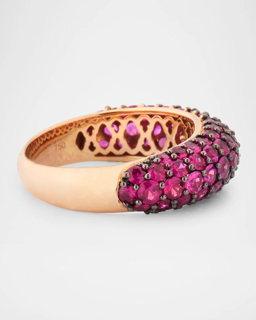 Piranesi 18K Rose Gold Deep Pink Sapphire Dome Ring, Size 6 4