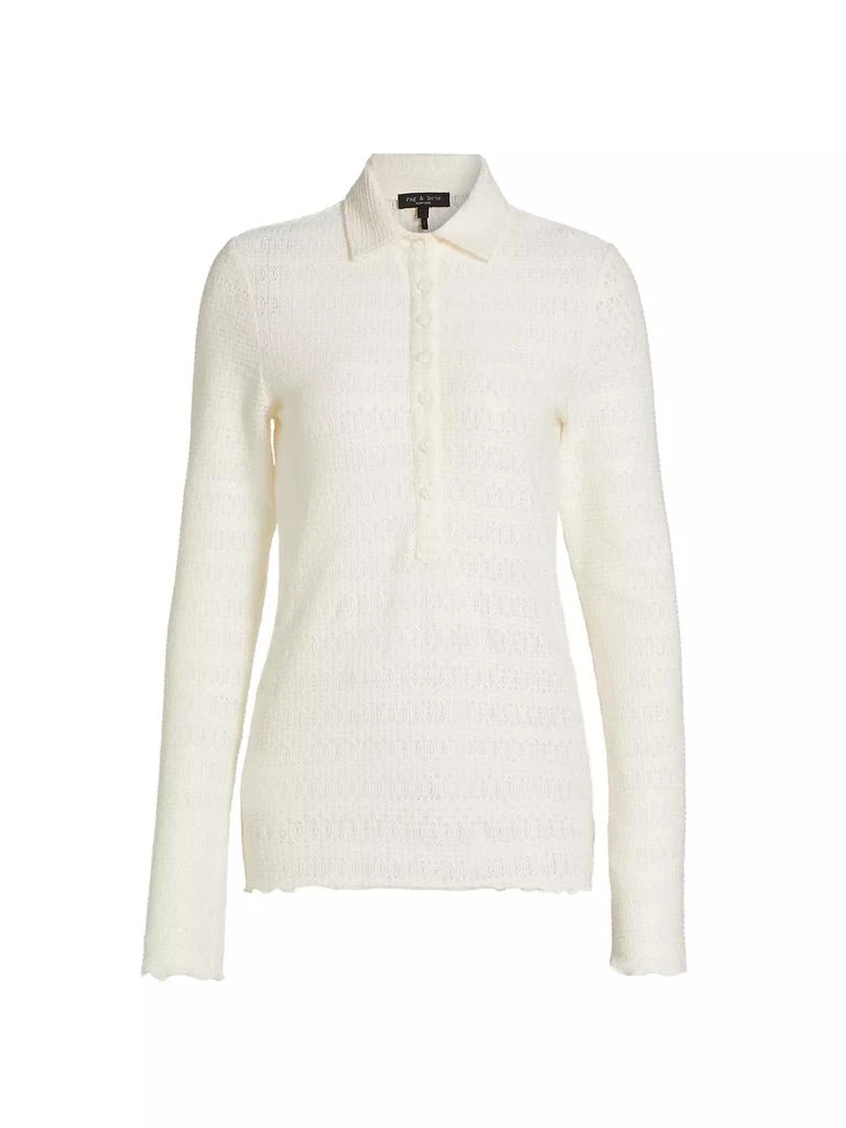 Rag & Bone Julia Pointelle-Knit Polo 1