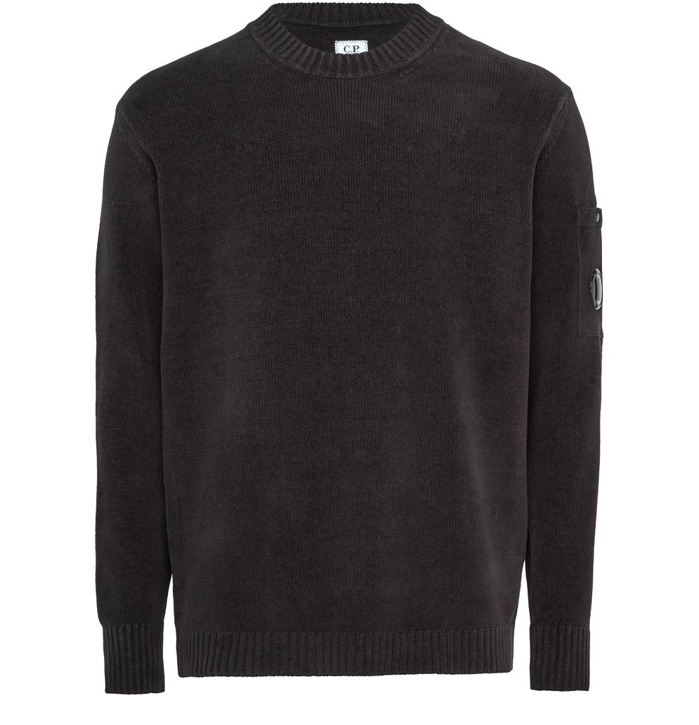 CP Company Lens round-neck cotton chenille sweater