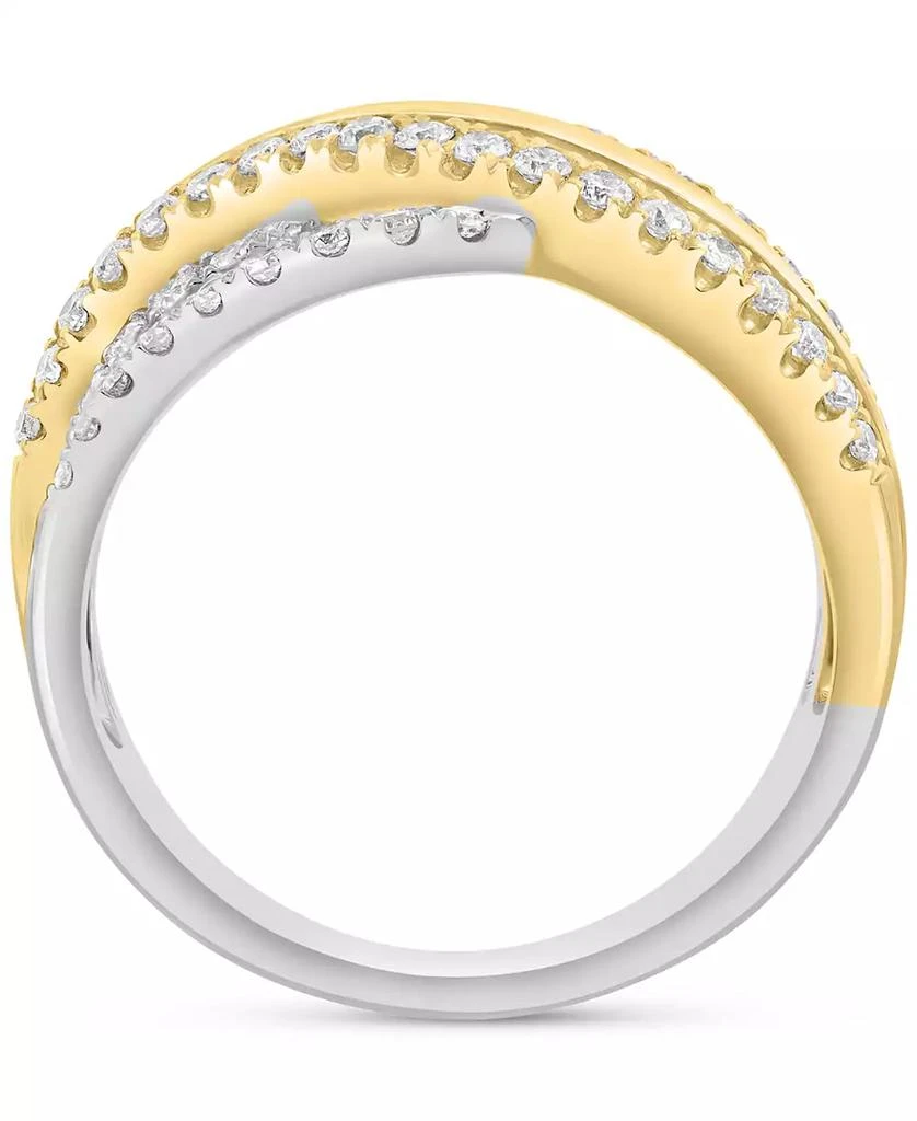 Effy EFFY® Diamond Multi-Row Crossover Statement Ring (5/8 ct. t.w.) in 14k White 
Yellow Gold 4