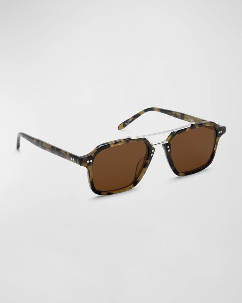 Krewe Men's Colton Double-Bridge Acetate Aviator Sunglasses 1