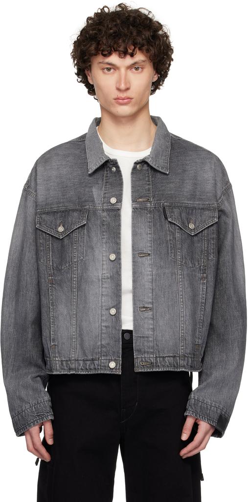n.hoolywood Black Faded Denim Jacket