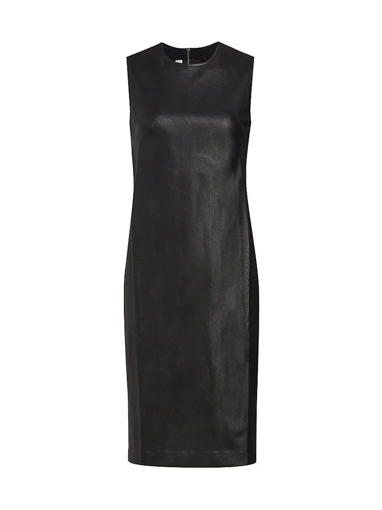 black and white faux leather dress Black/White Graffiti Faux Leather Plus〡Dress main image 1