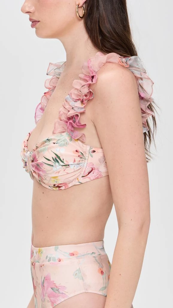 PatBO Lily Flower Flutter Sleeve Bikini Top 3