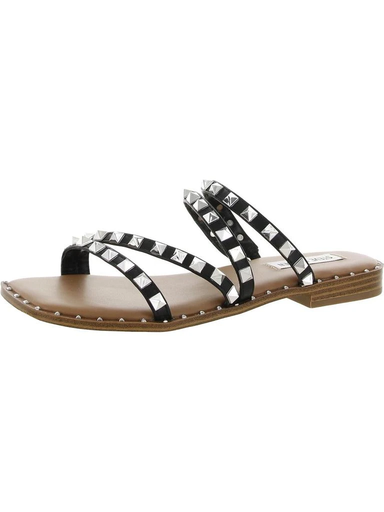 Steve Madden Skyler Womens Square Toe Slip On Flat Sandals 4