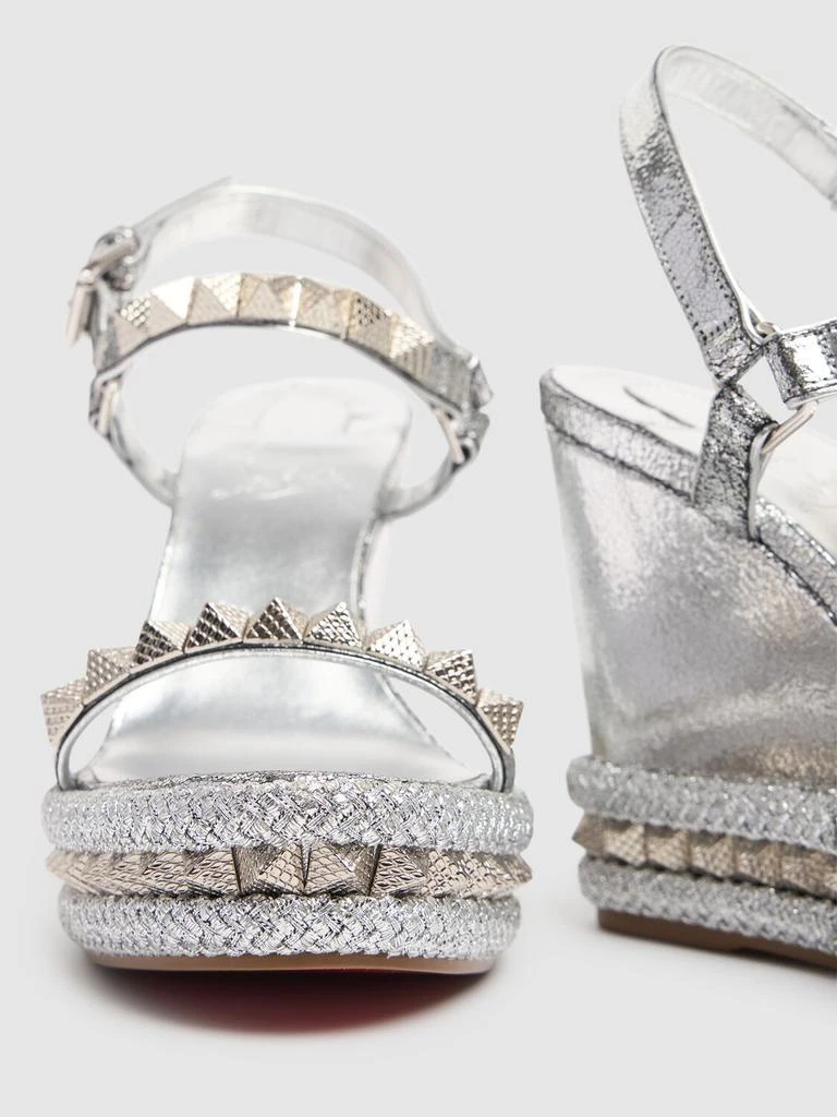 Christian Louboutin 110mm Pyraclou Laminated Leather Wedges 3