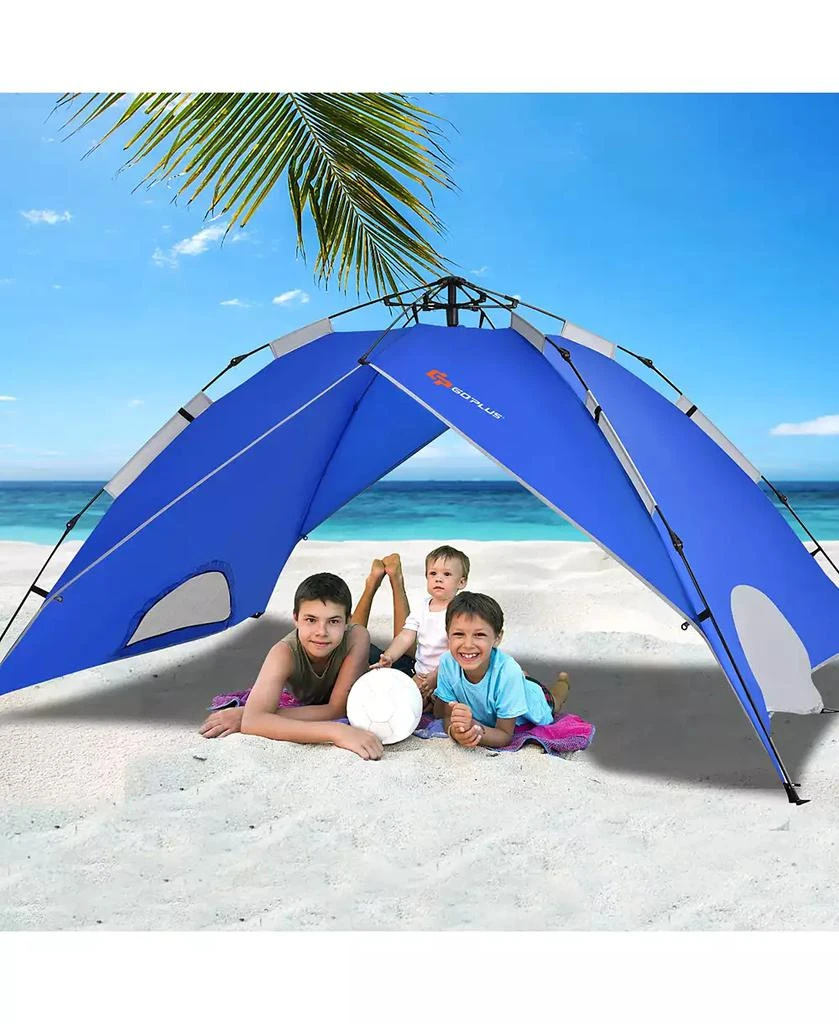 Costway 4 Person Instant Pop-up Camping Tent 2-in-1 Double-Layer Waterproof Tent 7