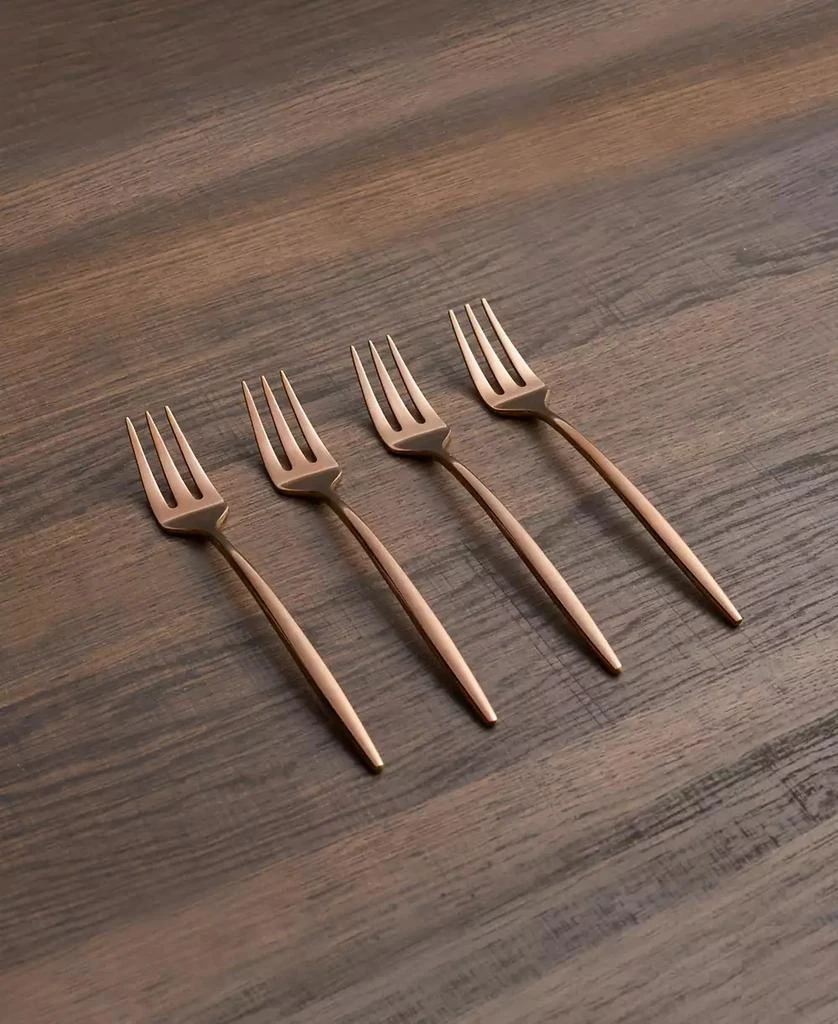Cambridge Silversmiths Gaze Copper Mirror Cocktail Forks Set, 4 Piece 4