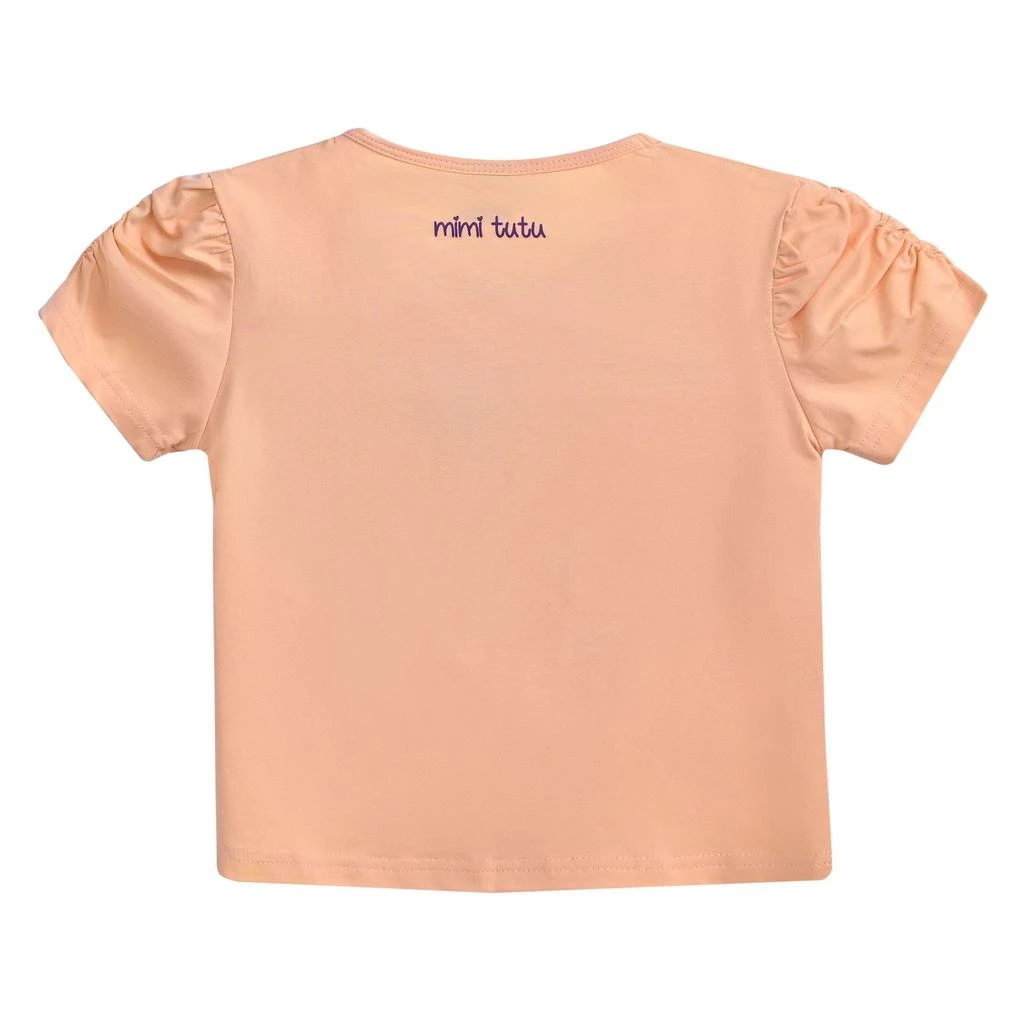 Mimi Tutu Peach Butterfly Applique T-Shirt 2